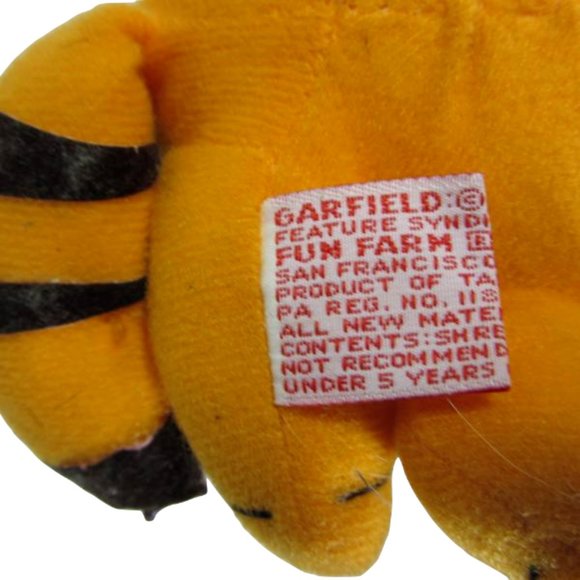 Garfield Tricot Toy Vintage Fun Farm Plush with Tags #05-0785 Fat Cat 7" tall - Picture 7 of 7